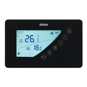 Termostato digital con programación semanal, negro