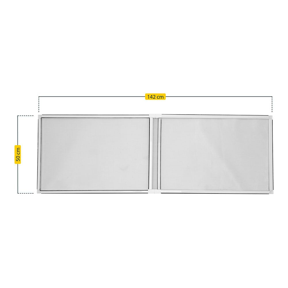 Mosquitera con marco extensible, malla aluminio, blanco, 75-142 x 50 cm