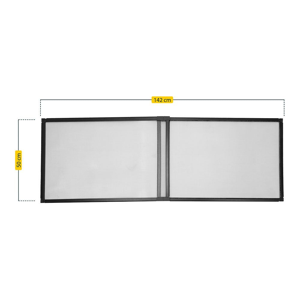 Mosquitera con marco extensible, malla aluminio, antracita, 75-142 x 50 cm