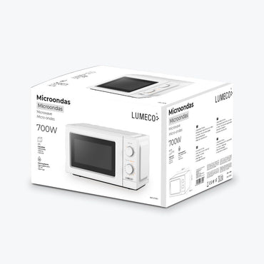 Microondas 700 w blanco 20 l 5 funciones ( 4 niveles + descongelación)