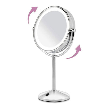 Espejo pie cromado led x10au