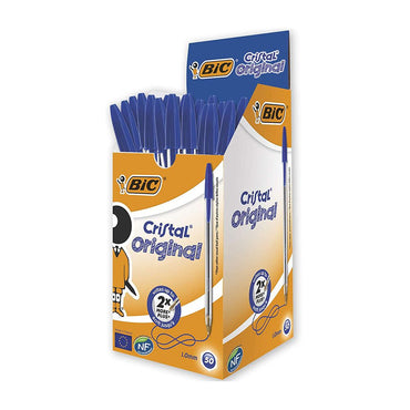 Bolígrafos cristal azul, 50 uds