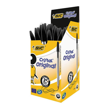 Bolígrafos cristal negro, 50 uds
