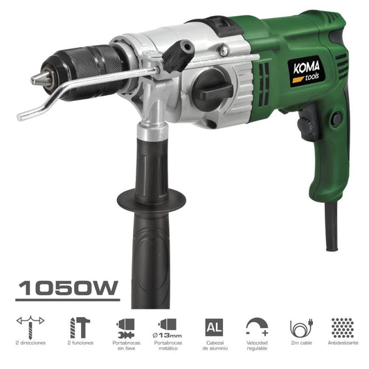 Taladro percutor 1050w con cable de 2 m