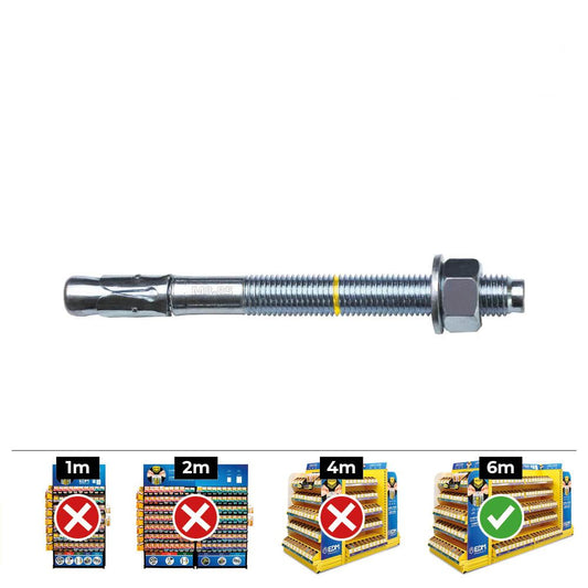 Anclaje homologado ce bap ø10 x 125 mm/50 zincado, caja 25 uds