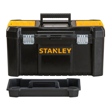 Caja de herramientas de plástico con cierres de metal, 19 pulg / 48 cm