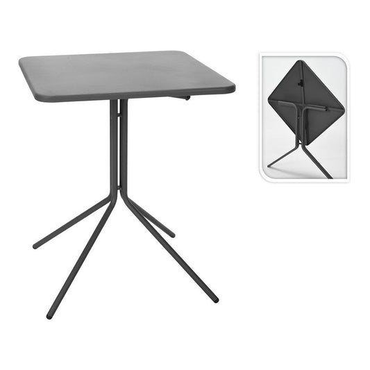 Mesa plegable gris oscura, 58 x 58 x 70 cm