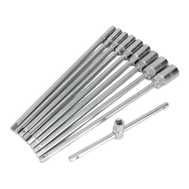 Llave t con vasos intercambiables, 8-19 mm, juego 10 piezas