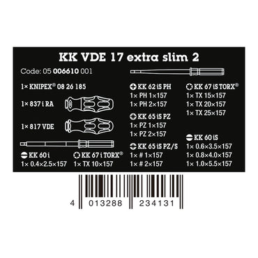 Destornilladores vde, extra slim 2, juego 17 piezas