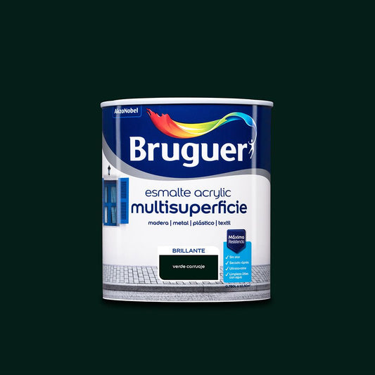 Esmalte acrilico multisuperficie verde brillante carruajes 750 ml
