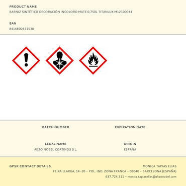 Barniz sintético decoración incoloro mate 750 ml
