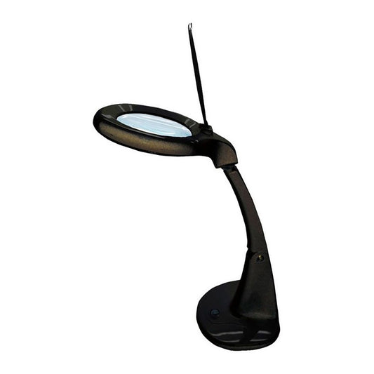Flexo led lupa aumento 3x 12x, 4 w 300 lm 6500k, negro, 190 x 380 mm