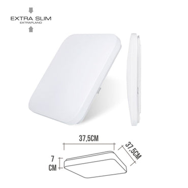 Aplique led cuadrado extraplano de superficie 24 w 4000 k 2490 lm 36,7 x 36,7 x 6,2 cm