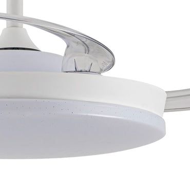 Ventilador de techo led 3cct aspas retráctiles stars evo smart 72 w 7920 lm blanco, aspas ø106 cm, plafón ø48,5 cm, altura 34 - 44 cm