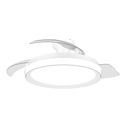 Ventilador de techo con aspas retráctiles, led 3 cct, dc 28 w + 35 w, modelo bliss, blanco, ø106 cm