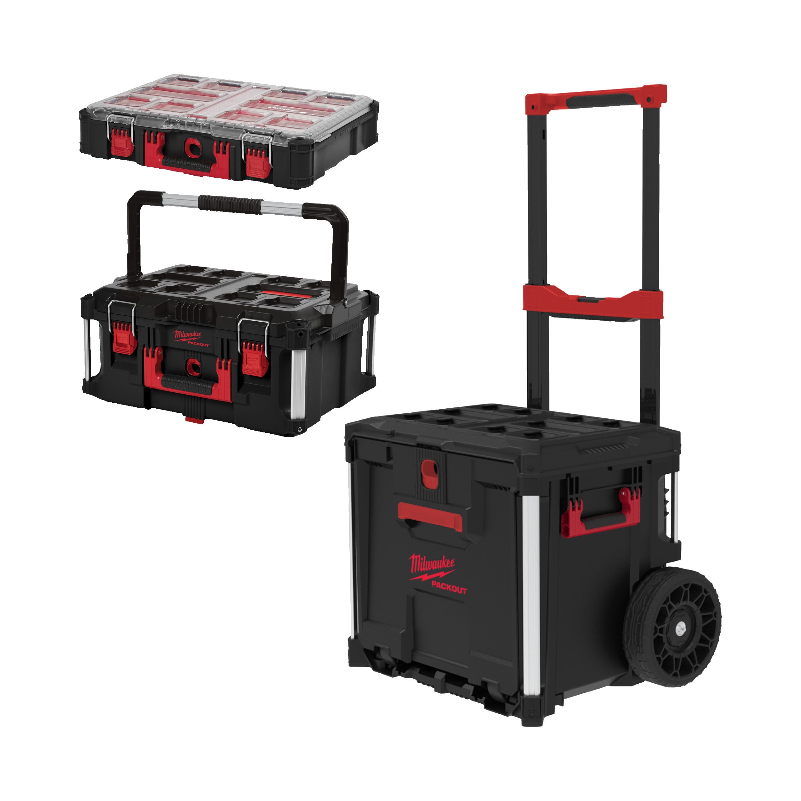 Milwaukee Conjunto PACKOUT™ baúl con cajón y 2 maletas