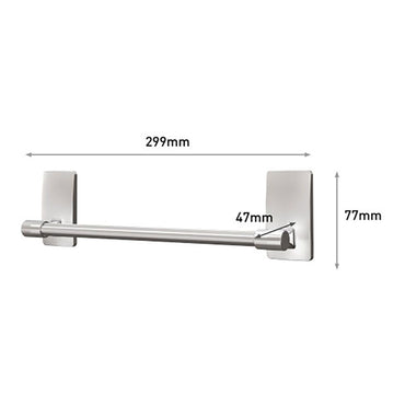 Command barra toallero, níquel satinado, 299 x 77 x 47 mm, 1 ud + 4 tiras, máx 1,3 kg