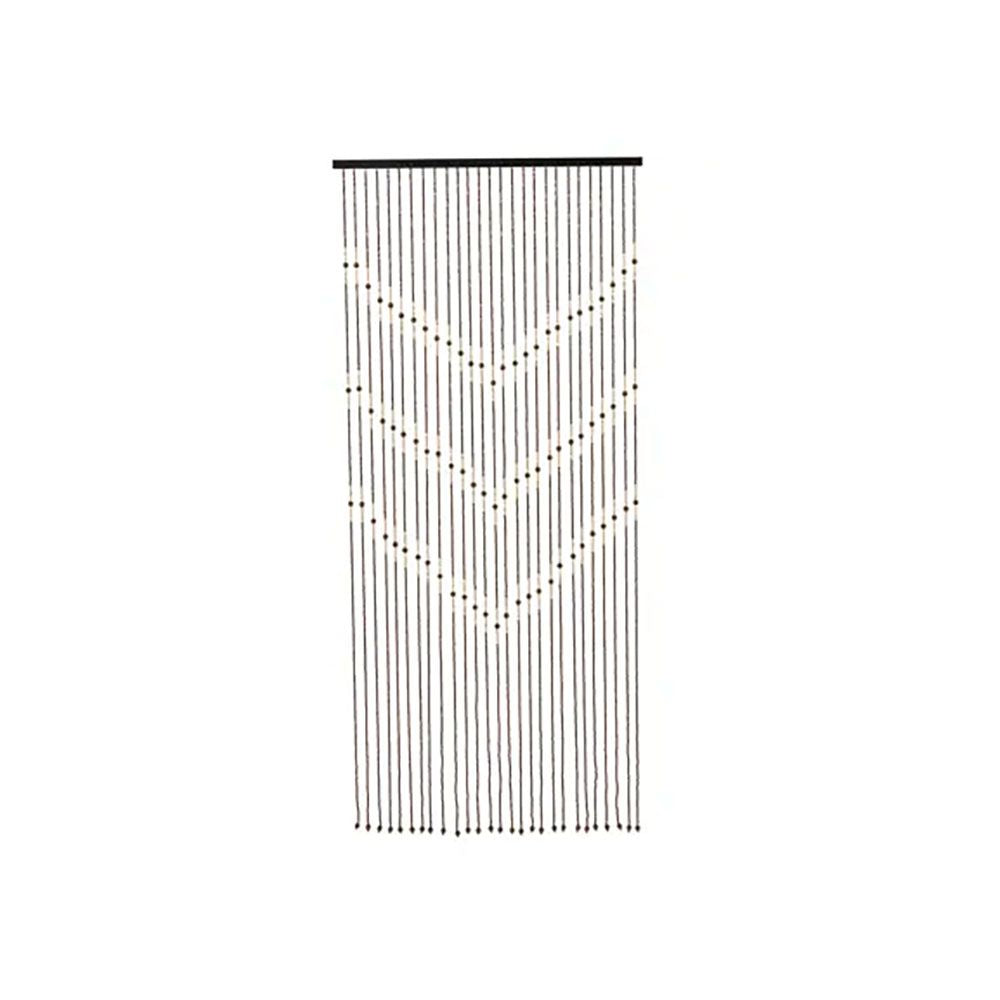 Cortina de bambú, color marrón con abalarios, para puerta, 90 x 200 cm