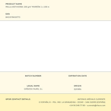 Malla antihierba 100 g/m² marrón 1 x 100 m