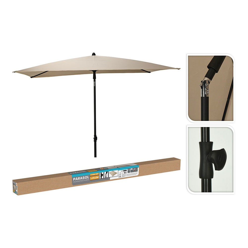 Parasol rectangular beige, 125 x 200 cm
