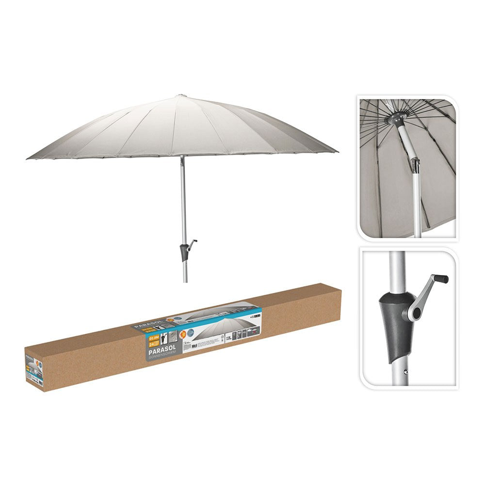 Parasol gris, ø280 x 248 cm