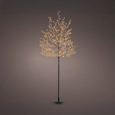 Árbol iluminado 480 leds, luz cálida, exterior, 1,5 m