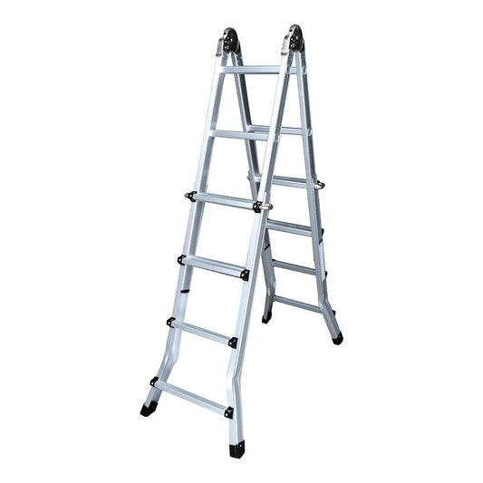 Escalera multifunción telescópica de aluminio 4 + 4 peldaños en131