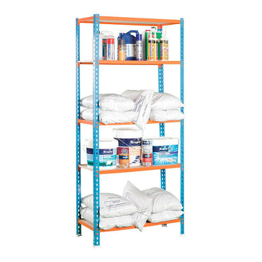 Estanteria metalica sin tornillos con aglomerado maderclick 5/400 simon rack
