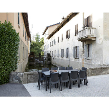 Mesa extensible queen color antracita para exterior 90 x 150 - 220 x 72 cm