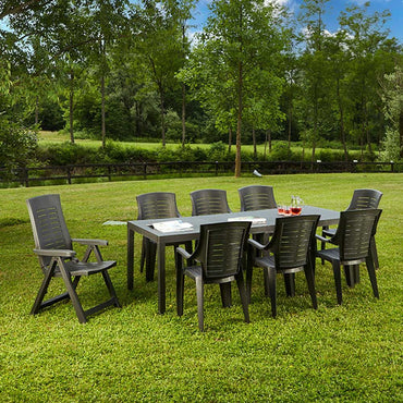 Mesa extensible indo color antracita para exterior 90 x 150 - 220 x 72 cm