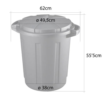 Cubo de basura de comunidad 80 litros color negro con tapa mondex