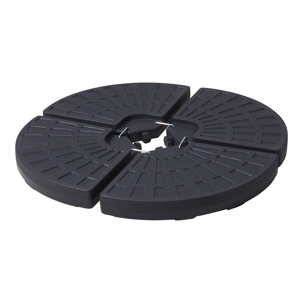 Base negra para sombrilla 4 piezas, 48 x 48 x 7,5 cm