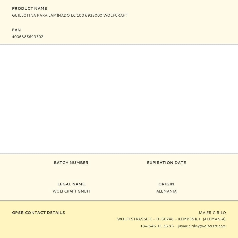 Guillotina para laminado lc 100