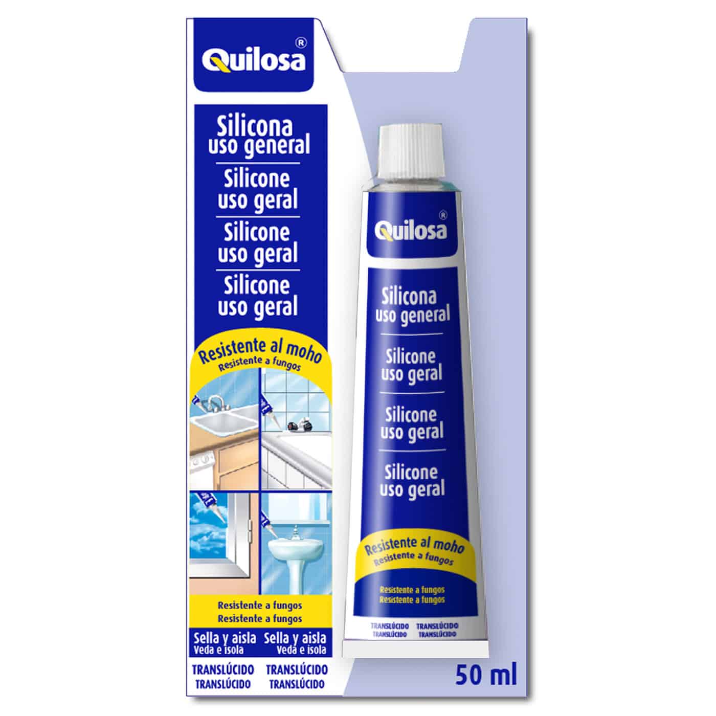 Quilosa Allzweck-Silikon-Anti-Schimmel, Weiß, 50 ml