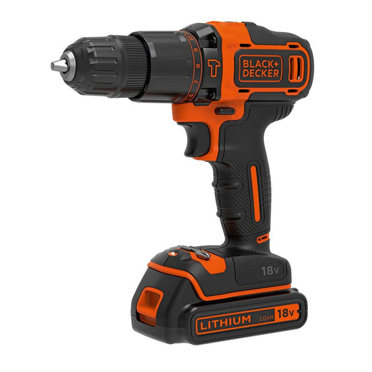 Kit taladro percutor 18 v con 2 baterías de litio y cargador