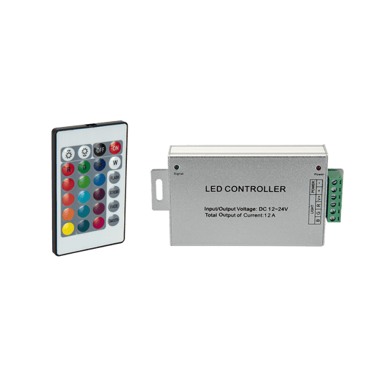 Controlador RGB C/Mando a Distancia 12V/24V Max. 12A ASLO ASCRGB12
