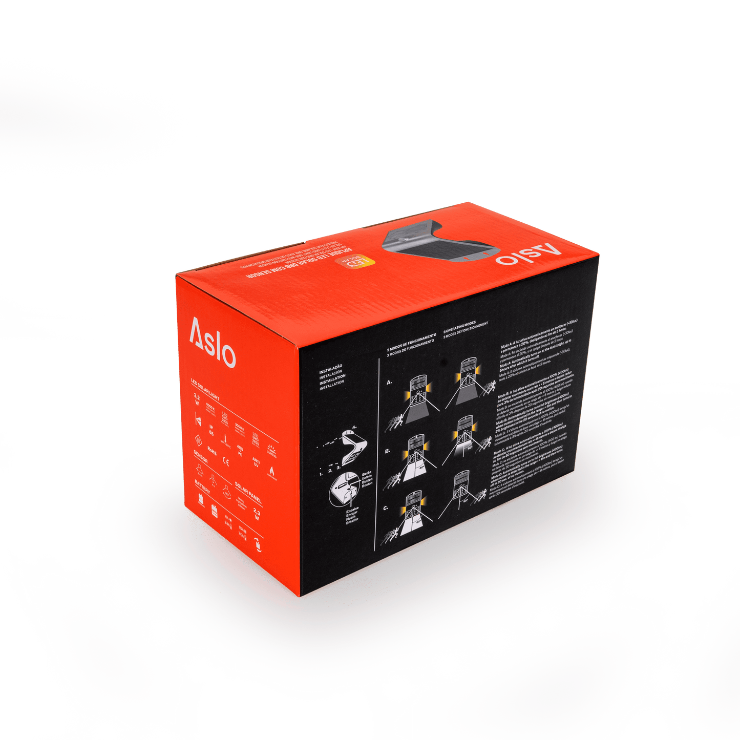 ASLO Aplique Solar Led Orb Con Sensor 3,2W Plata