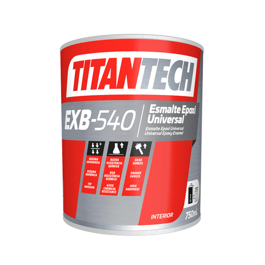 TitanTech Esmalte Epoxi Universal EXB-540 — Bicomponente Brillante Alta Resistencia Química 750 ml