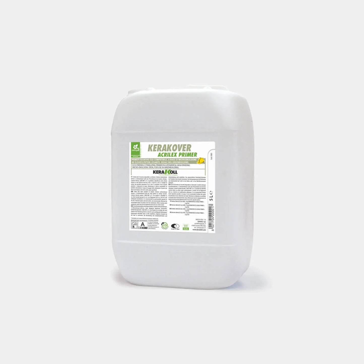 Kerakoll Kerakover Acrilex Primer 5 y 10 L — Imprimación Fijadora de Microemulsión para Fachadas y SATE