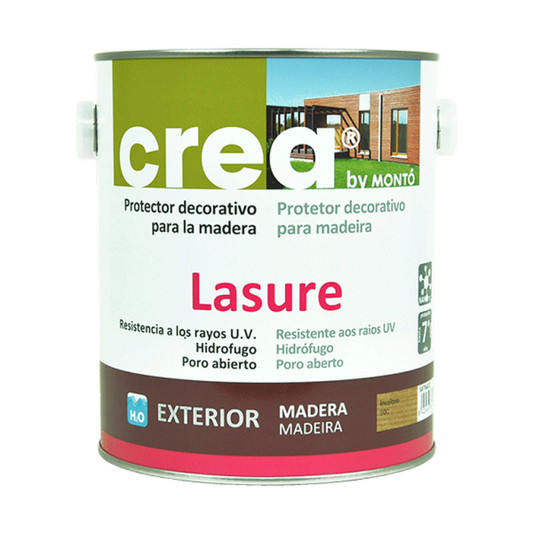 Lasur Protector para Madera Crea Lasure MONTO | Mate y Satinado, Resistente a la Humedad, los Rayos UV y el Desgaste · 7 Colores