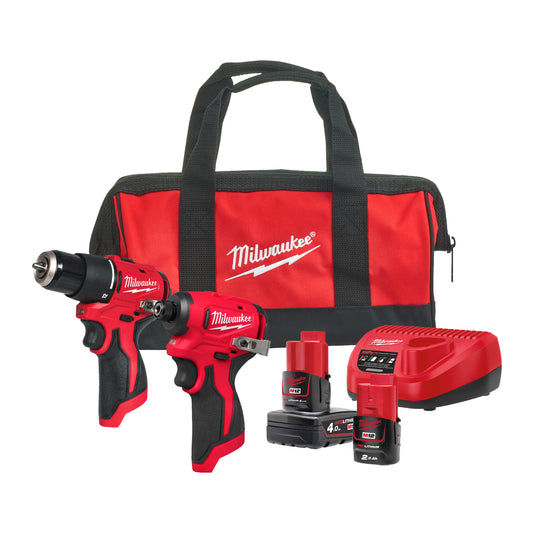 Milwaukee Powerpack M12BLPP2B-422B (M12BLPDRC + M12BLIDRC + M12B4 + M12B2 + C12C + bolsa)