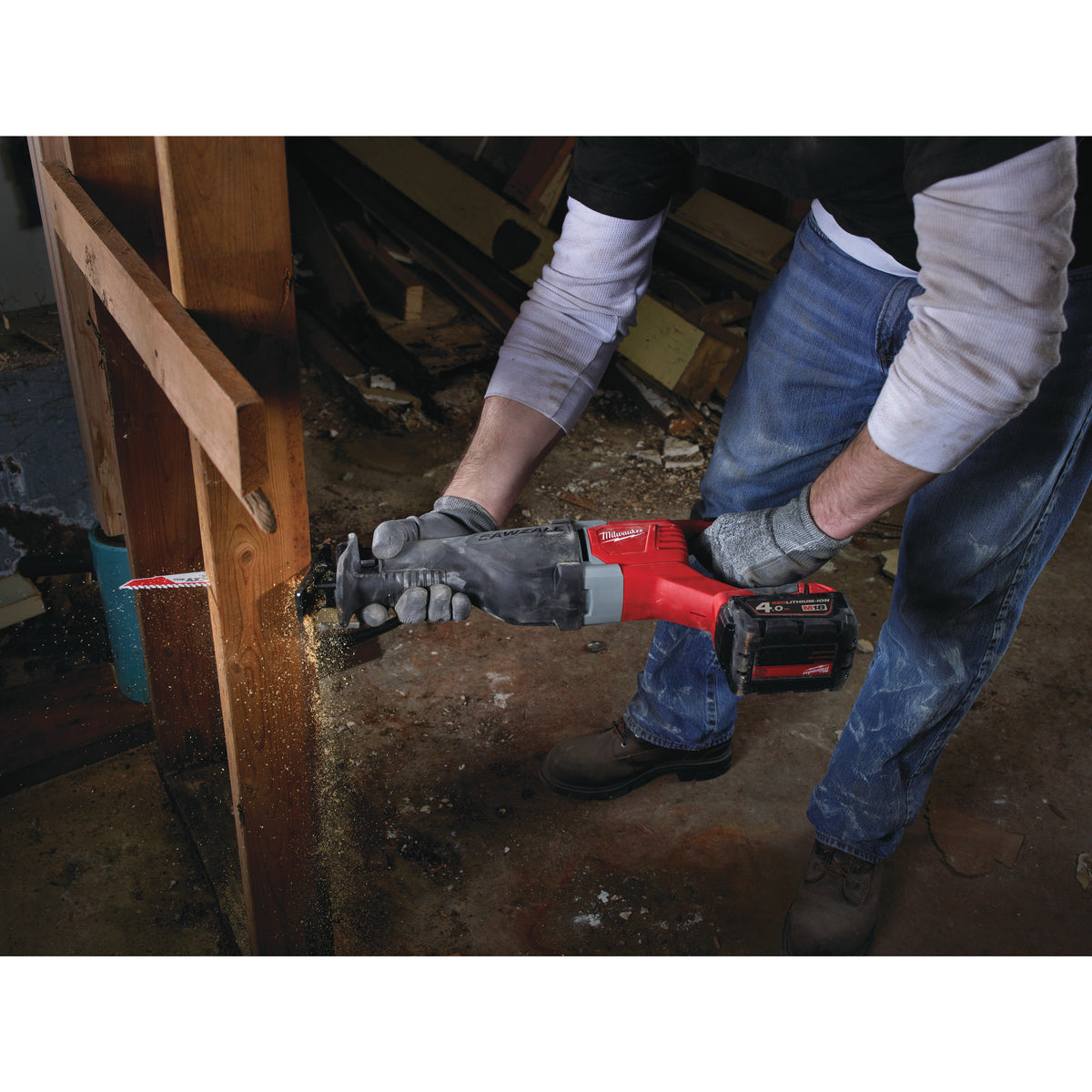 Milwaukee Sierra de sable M18™ SAWZALL™, carrera 28,6mm, 0-3000cpm, FIXTEC™ M18BSX-402C — imagen 3