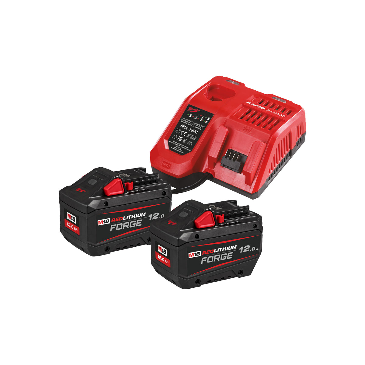 Milwaukee Kit 2 baterías M18FB12 + cargador rápido M12-18FC M18FORGENRG-122
