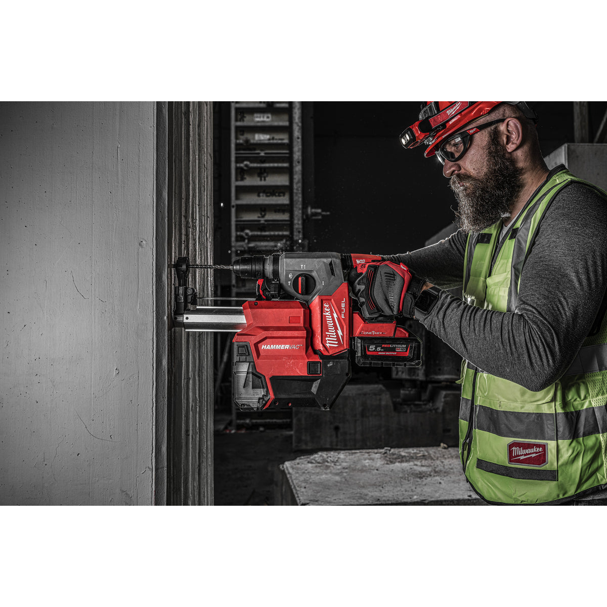 Milwaukee Martillo combinado SDS-Plus M18 FUEL™ ONE-KEY™, extractor de polvo M18 FDDEXL M18ONEFHXDEL-552C — imagen 3