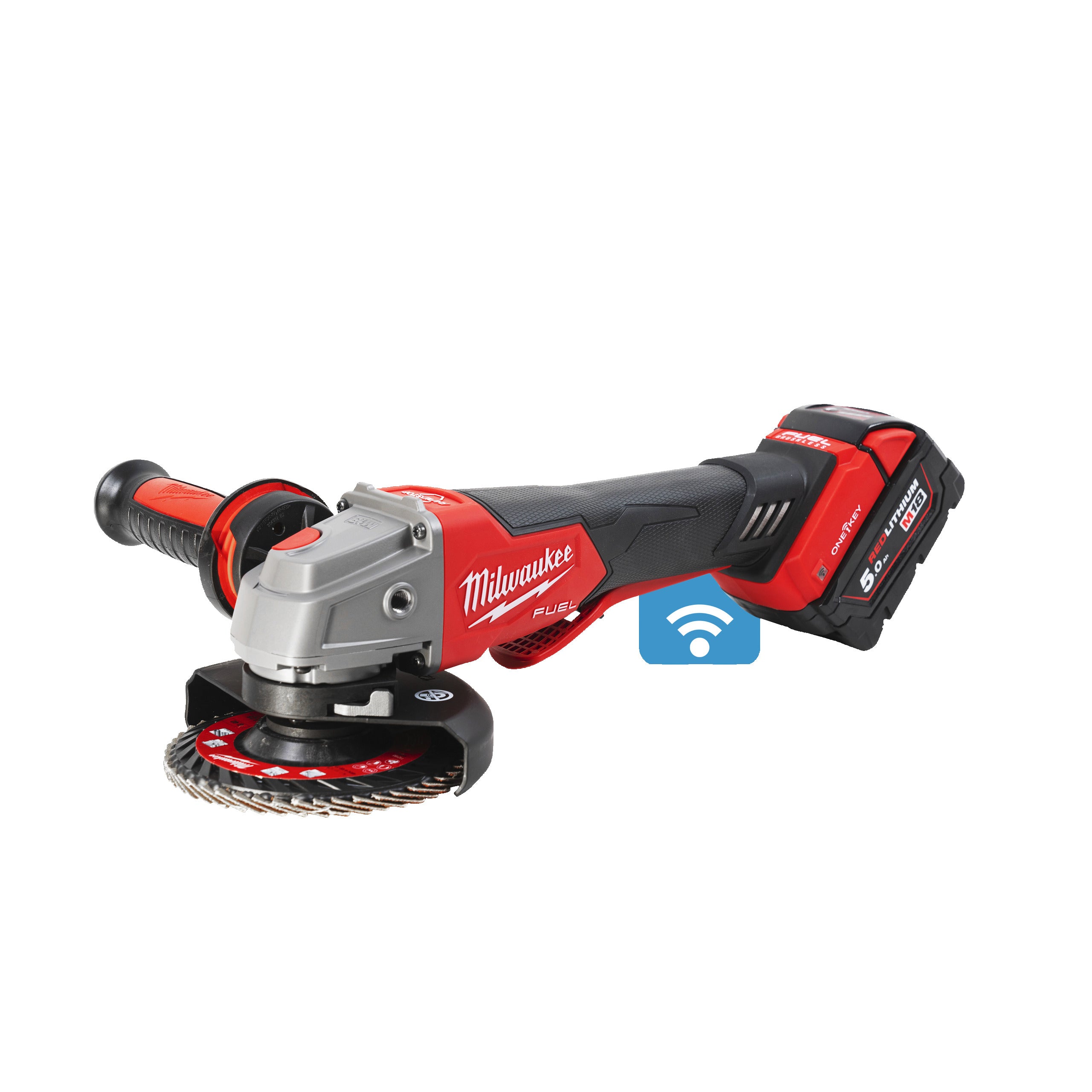 Milwaukee Amoladora angular M18 FUEL™ ONE-KEY™, diámetro del disco 125mm, freno RAPIDSTOP™ M18ONEFSAG125XPDB-502X