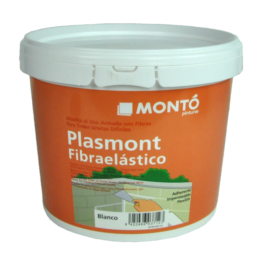 Masilla Elástica con Fibra Plasmont MONTO | para Reparar Grietas y Fisuras antes de Pintar