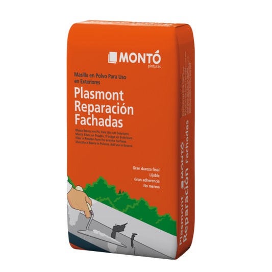 Masilla de Reparación para Fachadas Plasmont MONTO | para Reparar Grietas y Fisuras antes de Pintar
