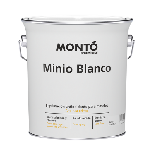 Minio Antioxidante Blanco MONTO | Fondo de Adherencia para Soportes Nuevos y Reparados
