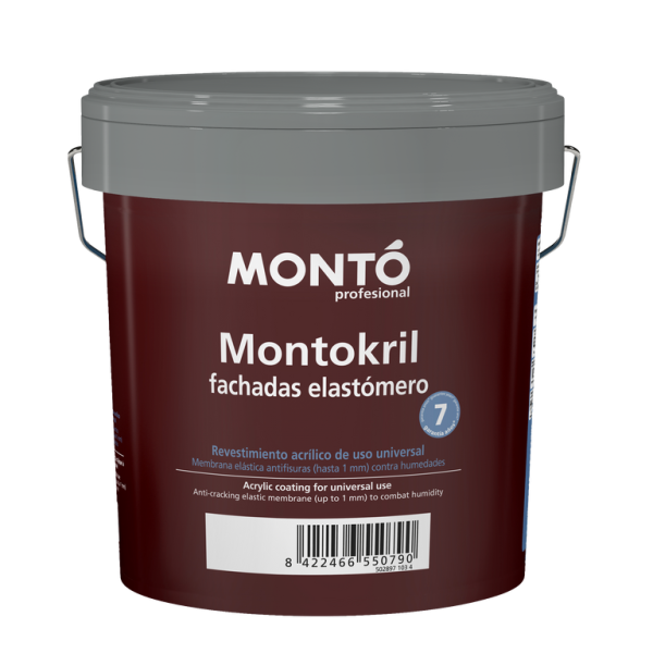 Revestimiento Elastomérico de Fachada Montokril Blanco MONTO | Resistente a la Intemperie, la Lluvia y los Rayos UV