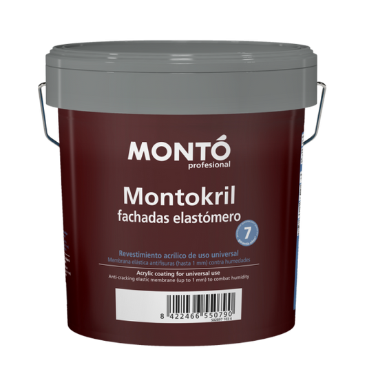 Revestimiento Elastomérico de Fachada Montokril Blanco MONTO | Resistente a la Intemperie, la Lluvia y los Rayos UV